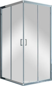 Душевой уголок 1000x1000x1950 раздвижной, (раздвижные двери из центра) стекло-прозрачное, профиль хром, ZZ Veconi RV RV11-100-01-C5