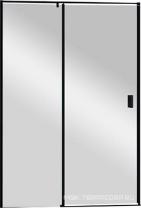 Дверь в нишу 1300хh1950мм, распашная с неподв. сегментом, вход справа/слева, (стекло прозр. 6мм, фурнит.цв.черный мат.),  ZZ Cezares Urban URBAN-B-12-130-C-NERO