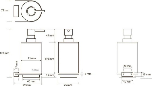 Дозатор для жидкого мыла, настенный. (цв.черный матовый / розовое золото глянец),  ZZ Bemeta Galla 108109010