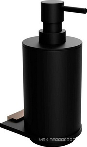 Дозатор для жидкого мыла, настенный. (цв.черный матовый / розовое золото глянец),  ZZ Bemeta Galla 108109010