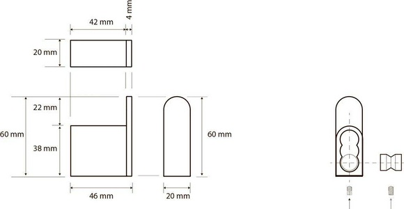 Крючок (цв.черный матовый / розовое золото глянец),  ZZ Bemeta Galla 108106020