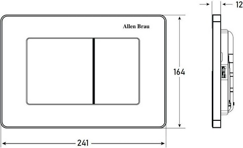 Кнопка двойного смыва, пневм., для инсталляции д/унитаза, (сталь цв.браш.никель),  Allen Brau Infinity 9.20006.BN