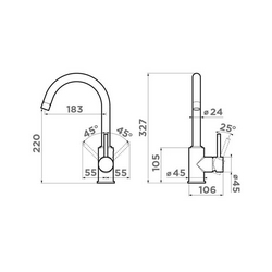 Смеситель Omoikiri Shinagawa BN для кухонной мойки, латунь/нерж. сталь ZZ Omoikiri shinagawa 4994230