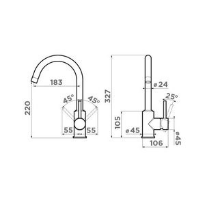 Смеситель Omoikiri Shinagawa BN для кухонной мойки, латунь/нерж. сталь ZZ Omoikiri shinagawa 4994230