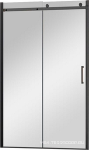 Дверь для душа, в нишу 1200хh1950мм, раздвижная, 1 дверь, 1 неподв.секция, правая/левая, (стекло тонированное 8мм, фурн.цв.черный матовый),  ZZ Vincea Como VPS-1C120CGB