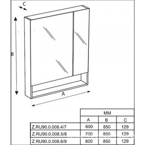 Зеркало GAP 80, 80*85*1,6 см, с подсветкой, цв. белый глянец ZZ Roca Gap ZRU9302887