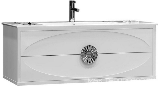 Тумба напольная  120, 1174*880*509 мм, цвет белый/хром, БЕЗ раковины  120 ZZ Opadiris Ибица 00-00003649