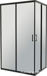 Душевой уголок 1200х900хh1950мм, прямоуг., правый/левый, (стекло прозрачн.5мм, фурн.цв.черный матовый),  ZZ BelBagno Uno-195 UNO-195-AH-2-120/90-C-NERO