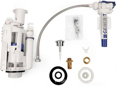 Механизм смыва для "Низкого" бачка, подвод воды d3/8 сбоку/снизу, кнопка смыва (цв.хром), GSI ZZ GSI Универсал BPCDF