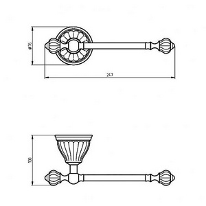 Держатель для т/б, (цв.бронза / керамика),  ZZ Migliore Olivia 17420