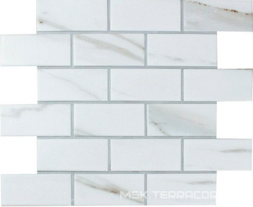 Мозаика Brick Calacatta Gold (45x95x6) 28,75x29,2 Bonaparte Мозаика керамогранитная n156879