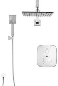 Душевой набор: термостат на 2 выхода (встройка), верхний душ 21см, ручной душ, (цв.хром),  ZZ Swedbe Harmony 5559