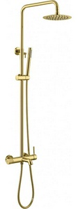Стойка для душа со смесителем , термостат, верхний/ручной душ, цв.глянцевое золото, ZZ Boheme UNO 468-T-G