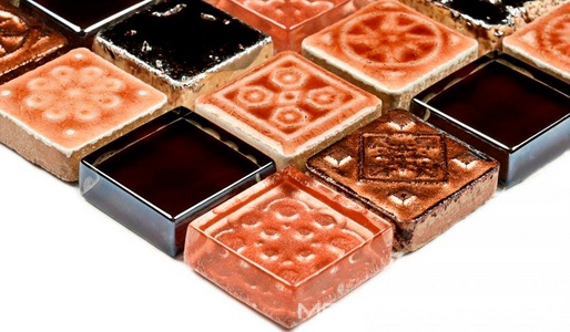 Мозаика Bonaparte Мозаика стеклянная с камнем Sudan (23x23x8) ZZ 30x30