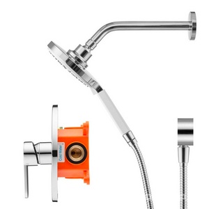 Душевой набор: смеситель встраив. в стену с внутр.частью, ручной душ, шланг 1,75м, кронштейн, шланговое подсоединение, (цв.хром), Platta ZZ Swedbe platta 5530