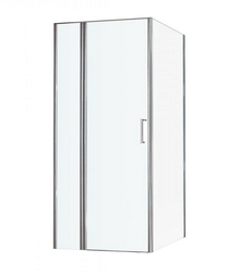 Душевое ограждение 100х100 см, распашная дверь, профиль хром, стекло прозрачное, без поддона XX
