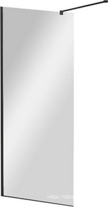 Душевая перегородка 1200хh1950мм, правая/левая, (стекло прозрачное 8мм, поперечный кронштейн 700-1050мм, фурнит. цв.черный),  ZZ Cezares Liberta LIBERTA-L-1-120-C-NERO