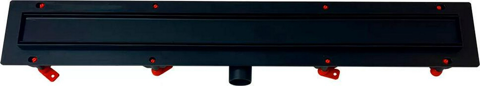 Водоотводящий желоб 650 мм MCH, боковой выпуск, комбинированный затвор, сливом D 40, с решеткой под плитку, цв. черный, ZZ Veconi Универсал V650KB