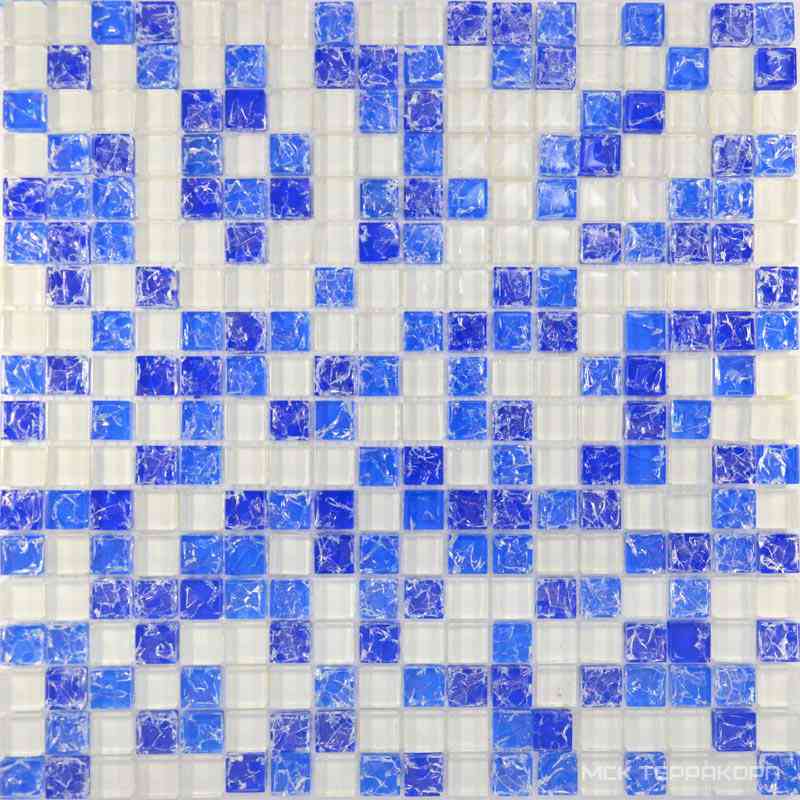 Мозаика Glass 450 микс синий-голубой-белый ZZ|30x30