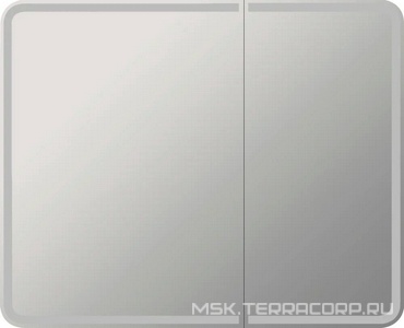 Зеркало-шкаф  МВК080 100 с подсветкой, навесное, белое, большое, в стиле лофт, с розеткой, ZZ STWORKI Ольборг МВК080