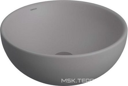 Раковина-чаша круглая 45х17,5 см, БЕЗ отверстия под смеситель, цв. серый матовый, ZZ Berges Mascon 181062