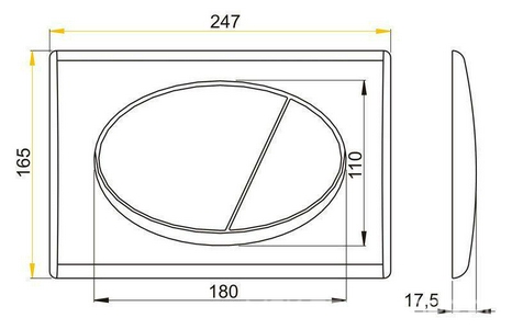 Клавиша двойного смыва M71 для инсталляции арт.A101/1200, цвет хром AlcaPlast Универсал M71