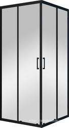 Душевой уголок 900x900хh1900мм, квадратн., раздвижные двери, (стекло прозрачное 6мм, фурн.цв.черный), Alpha ZZ