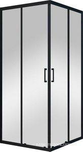 Душевой уголок 900x900хh1900мм, квадратн., раздвижные двери, (стекло прозрачное 6мм, фурн.цв.черный),  ZZ Vincea Alpha VSS-3AL900CLB