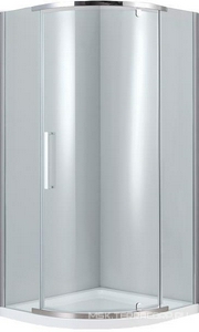 Душевое ограждение 90x90х195 см, распашная дверь, проф.хром, стекло прозрачное, без поддона ZZ Black & White Stellar Wind S305