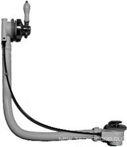 Слив-перелив полуавтомат, для встроенной ванны, (корпус пластик, ручка, прбка слива металл цв.светлое золото), БЕЗ сифона арт.SFD1040S, D&D ZZ Devon & Devon Универсал SFD67