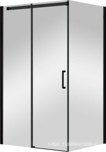 Душевой уголок 1200х900хh2000мм, прямоуг., правый/левый, (стекло прозрачное 8мм Easy Clean, фурн.цв.черный мат.),  Vincea Dice VSR-4D9012CLB