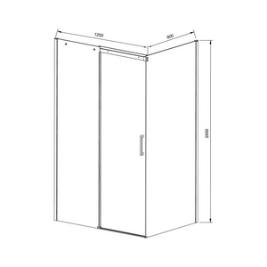 Душевой уголок 1200х900хh2000мм, прямоуг., правый/левый, (стекло прозрачное 8мм Easy Clean, фурн.цв.черный мат.),  Vincea Dice VSR-4D9012CLB
