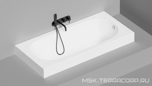 Ванна 1700х800хh600мм, встраив., литой камень S-sense глянец цв.белый, на регулируемых опорах, БЕЗ слива-перелива,  ZZ Salini Ornella 102314G