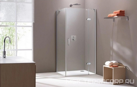 Боковая стенка для распашной двери, 90хh190см, правая/левая, проф.хром, стекло 6мм прозрачное, Aura 4-уг. ZZ Huppe Huppe Aura 400604 092 321