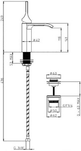 Смеситель для раковины, 249мм, с д/к, (цв.белый матовый),  ZZ Bossini Apice E89603.045