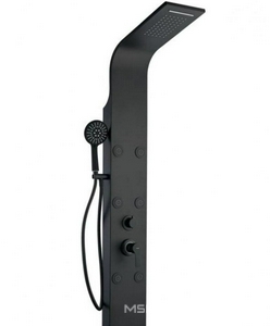 Душевая панель Galaxy Black  верх.душ, 6 г/м форсунок,  ручн.душ, смесит., черный ZZ Aquanet galaxy AP40-04