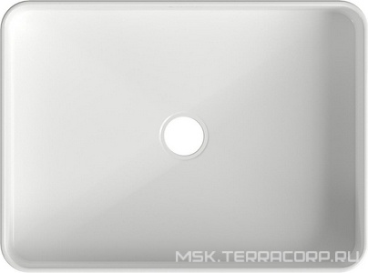 Раковина накладная на столешницу, прямоуг, 500x370хh135мм, без отв.д/смесит., без перелива, (цв.белый глянец),  ZZ Aqueduto Espiral ESP0410