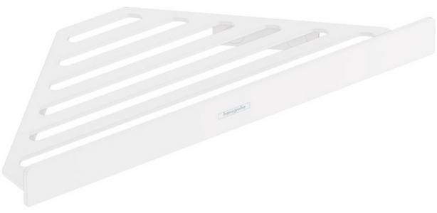 Полочка-мыльница решетка, угловая, 148х305хh26мм, (цв.матовый белый),  ZZ Hansgrohe AddStoris 41741700