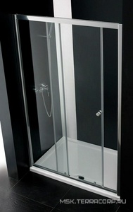 Дверь в нишу 1300хh1950мм, сдвижная с неподв. сегментом, левая/правая (вход 633мм), (стекло прозр. 6мм, фурнит. цв.хром),  ZZ Cezares Anima ANIMA-W-BF-1-130-C-Cr