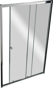 Дверь в нишу 1300хh1950мм, сдвижная с неподв. сегментом, левая/правая (вход 633мм), (стекло прозр. 6мм, фурнит. цв.хром),  ZZ Cezares Anima ANIMA-W-BF-1-130-C-Cr