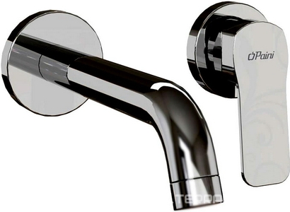 Смеситель для раковины, встраиваемый в стену, излив 195мм, (цв.хром),  ZZ Paini Viva Style P4CR208