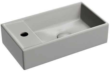 Раковина  41х22 см,отверстия под смеситель слева, БЕЗ донного клапана, цв. серый ZZ Ceramica Nova Element CN6051RMH