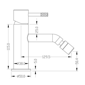 Смеситель для биде Uno 466-G , цв.золото, ZZ Boheme UNO 466-G