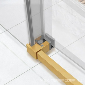 Душевой уголок 1200х900хh2000мм, прямоуг., правый/левый, (стекло прозрачное 6мм Easy Clean, фурн.цв. браш. золото),  ZZ Vincea Slim Soft VSR-1SS9012CLG