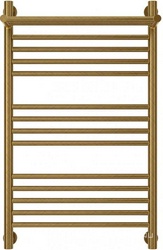 Полотенцесушитель "Богема+"800*500 мм+1 прямая полочка, подключ.3/4, в компл.2 декор.колп.,2 кр.Маевского, 2 угол,2 телескоп.кроншт, состар. бронзаZZ