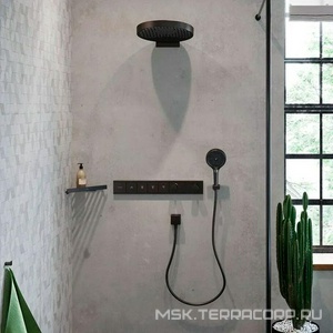 Полочка-мыльница решетка, угловая, 148х305хh26мм, (цв.матовый черный),  ZZ Hansgrohe AddStoris 41741670