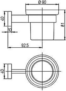 Стакан настенный, (цв.хром / стекло мат.),  ZZ Paini Dax 84CR041BI