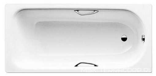 Стальная ванна Saniform Plus Star  Мод.335 170x70 c отв.под ручки,без ножек, слива-перелива ZZ