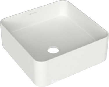 Раковина накладная на столешницу, квадрат, 370x370хh135мм, без отв.д/смесит., без перелива, (цв.белый глянец),  Aqueduto Espiral ESP0310