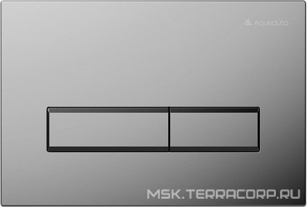 Клавиша двойного смыва для инстал., д/унитаза, (пластик цв.хром),  Aqueduto Retangulo RET0100
